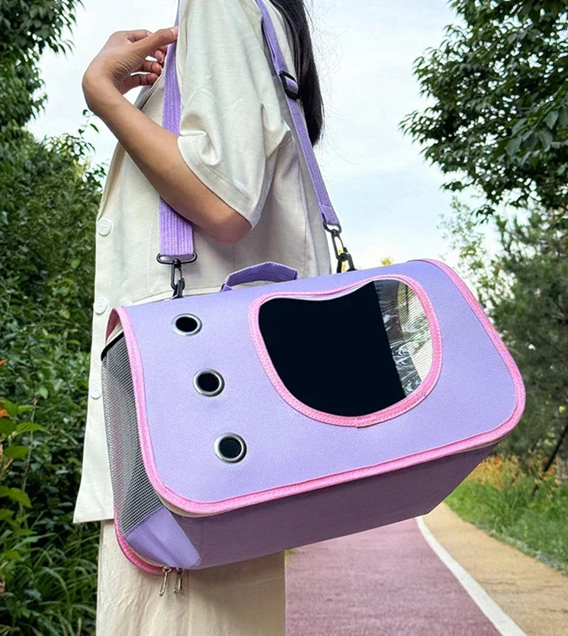 Bolsa de transporte para animais de estimação, dobrável, respirável e portátil premium, leve para cães e gatos pequenos, bolsa de ombro para transporte de gatos e gatinhos ao ar livre