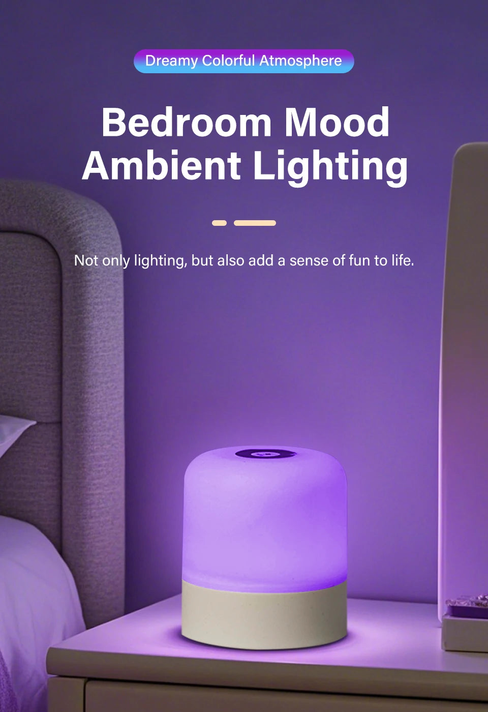 Lâmpada noturna LED sensível ao toque, USB, recarregável, regulável, de cabeceira, para decoração de quarto, presente de Natal, lâmpada noturna infantil