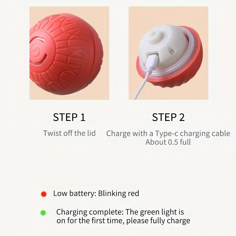 Bola de brinquedo inteligente para cachorro, brinquedo eletrônico interativo automático para animais de estimação, com rolamento, recarregável por USB, que salta para filhotes e cães grandes, brinquedo de mastigar