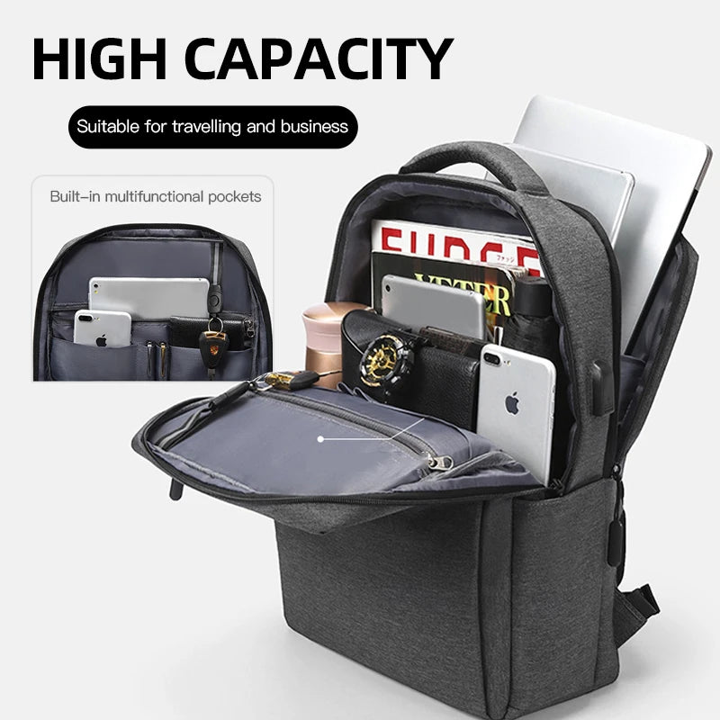 Mochila para laptop 40L durável de 17 polegadas para homens e mulheres com porta de carregador USB e capa para bagagem, bolsa resistente para faculdade para Macbook