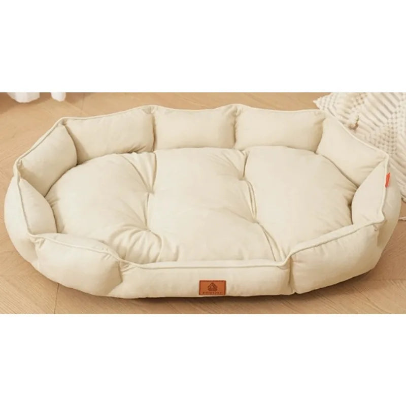 Solid Color Non Slip Soft Breathable High Rebound Dog Golden Fur Shiba Inu Mattress Sleeping Bed Large Dog Pet Bed Pet Supplies