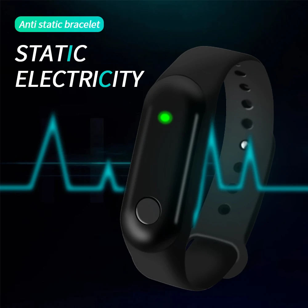 Pulseira antiestática sem fio para corpo humano, anel antiestático para homens e mulheres, para eliminar a estática, eliminador de descarga