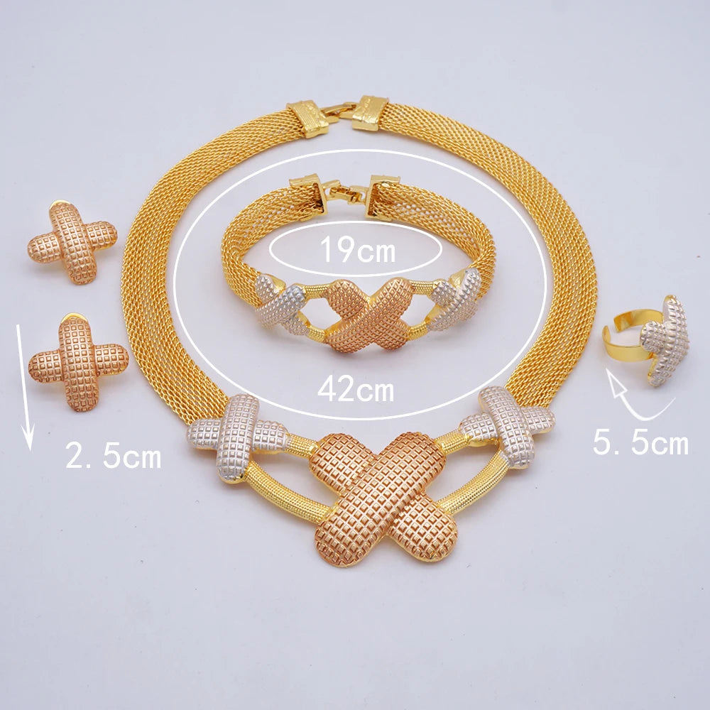 Conjuntos de joias finas 2023 para mulheres, presentes de casamento, colar, pulseira, brincos, anel, joias com contas africanas
