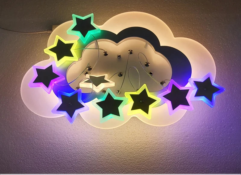 Kids Room Light Fixture Lamp For Children Kids Lamp For Bedroom Chandelier Kids Led Star Roof Light Kids Children Room Led Light