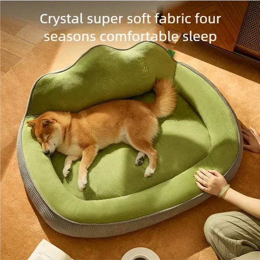 New dog bed with increased height and thickness, leaning against the mountain bed and pillow for neck protection, pet bed for sl