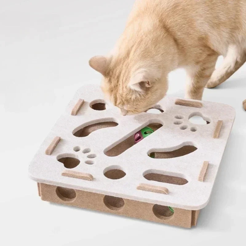 Brinquedos de quebra-cabeça interativos para gatos - Caixa de labirinto com estimulação mental e jogos sensoriais para gatinhos que vivem em ambientes internos | Quebra-cabeças divertido para gatos inteligentes