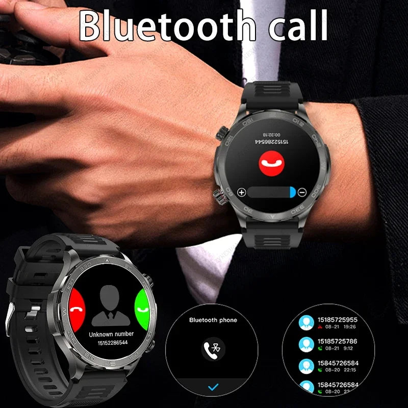 Novo relógio inteligente masculino com GPS e Bluetooth, tela AMOLED HD, frequência cardíaca, NFC, IP68, à prova d'água, esportivo, para Android e iOS, 2025