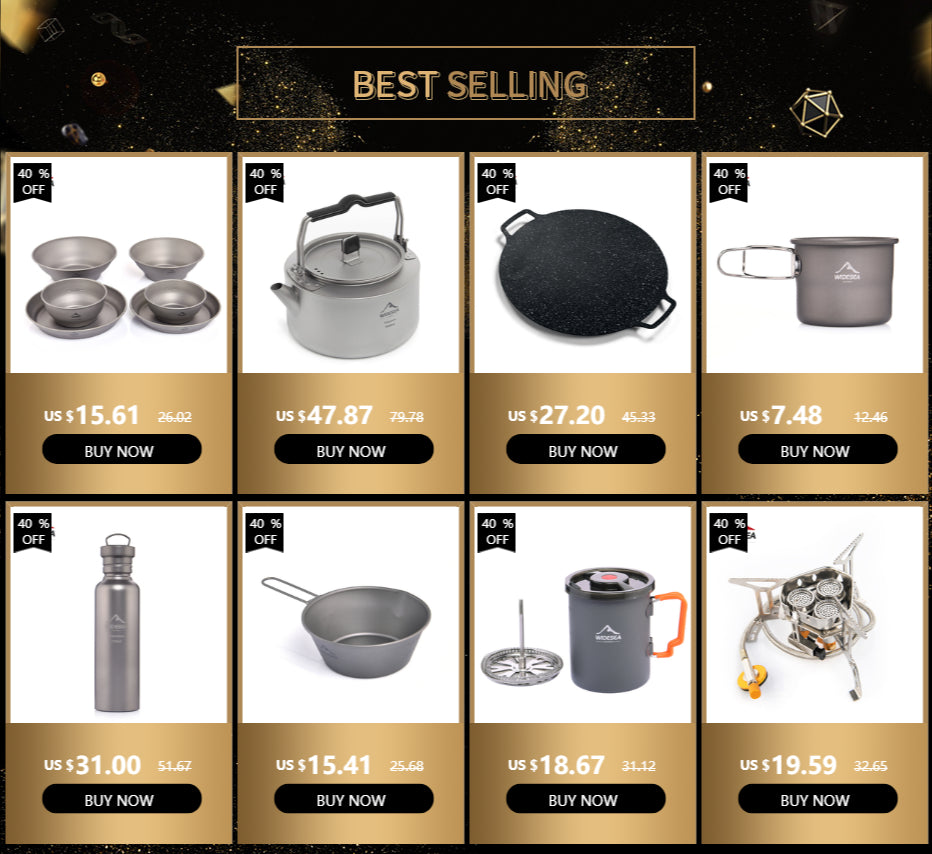 Chaleira de água Widesea 1,1L 2L 1,5L para acampamento, chaleira de café ao ar livre, utensílios de mesa, conjunto de piquenique, equipamentos, utensílios de cozinha para turismo