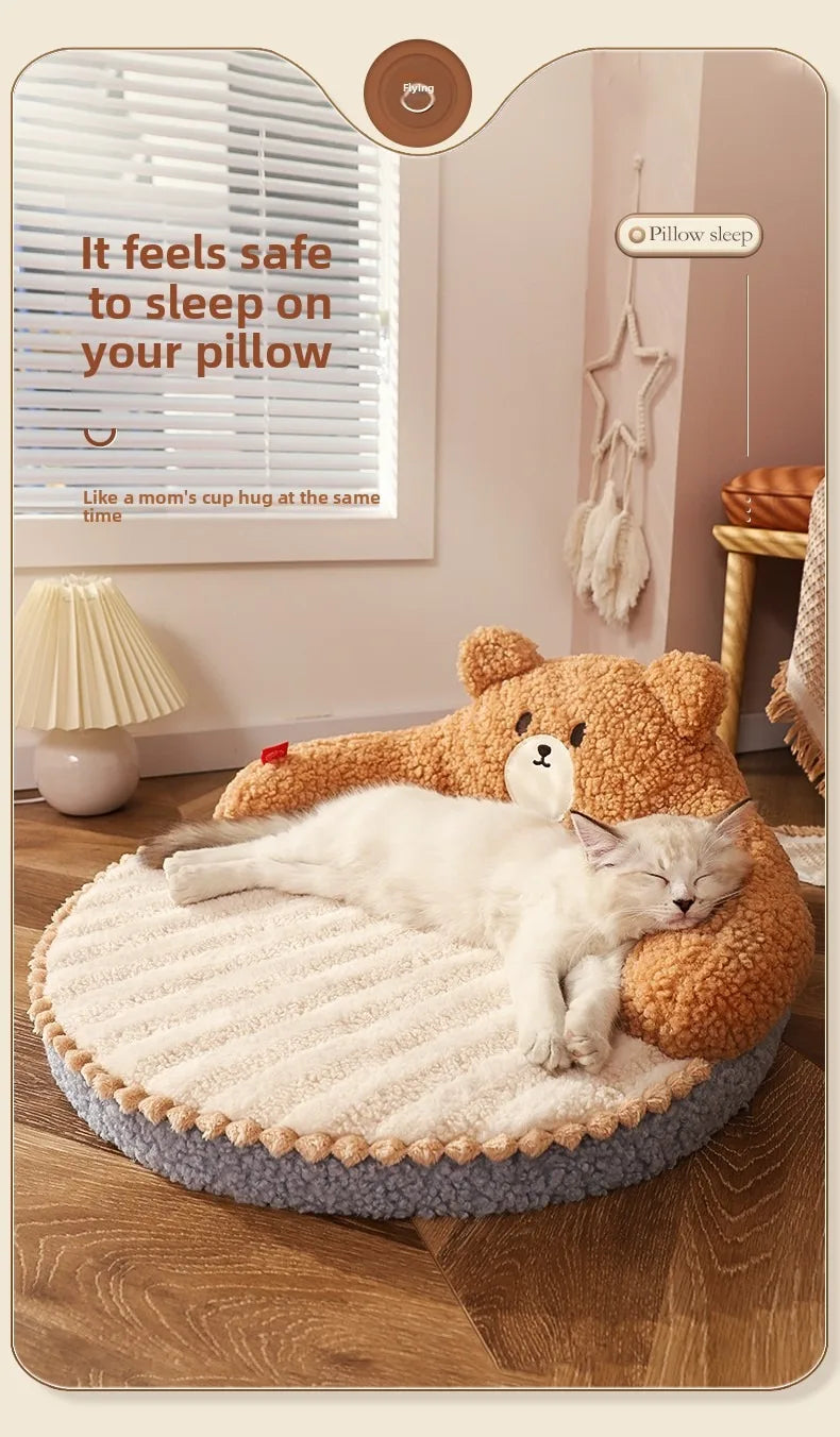 Soft Cat Bed, Winter Cartoon Pet Bed, Cat Sleeping Bed, Pet Rest Products, Small Dog Mat, Warm Pet Mat Лежанка Для Кошек