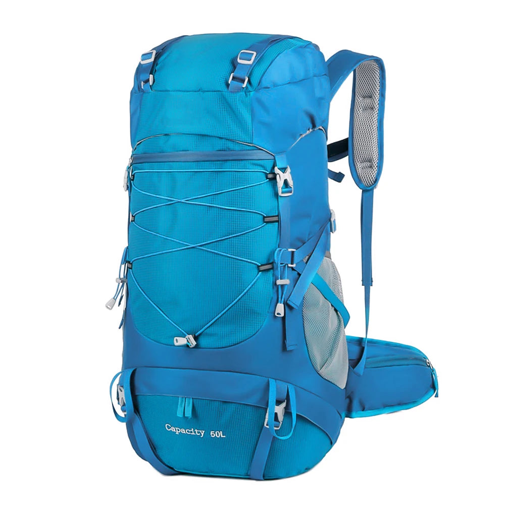 Mochila de caminhada WESTTUNE 50L com capa de chuva, bolsa multifuncional para montanhismo, mochila para atividades ao ar livre, para viagens, trekking e acampamento