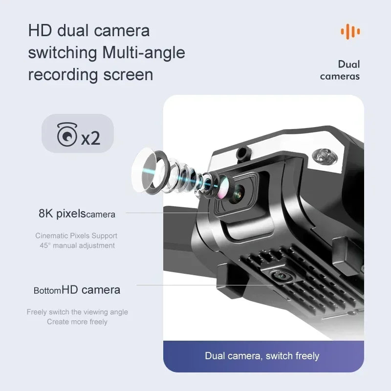 Drone GPS 5G 8K profissional 4K com câmera dupla, fotografia aérea, prevenção de obstáculos, quadricóptero, helicóptero, brinquedos, presentes