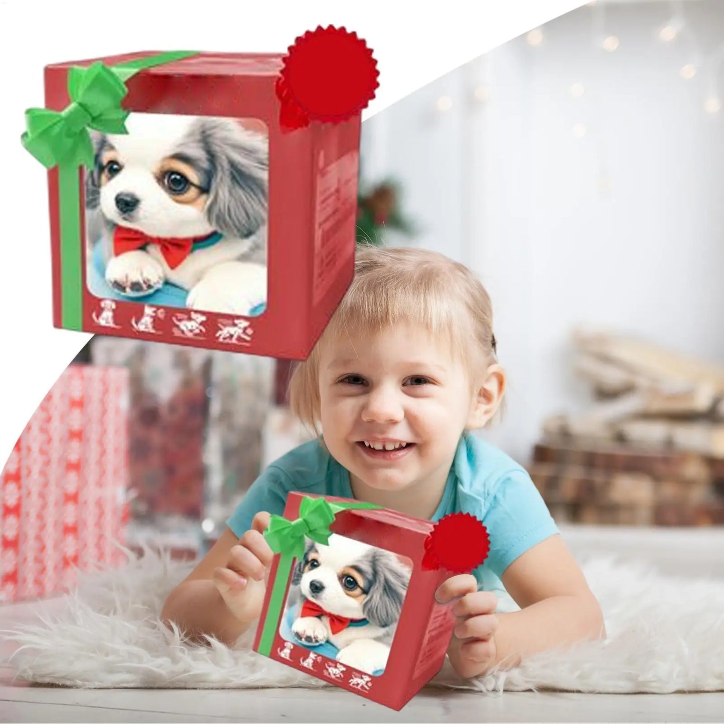 Simulação inteligente de cachorro robô elétrico de estimação que parece real, andando, brinquedo de pelúcia robô interativo interessante para presente
