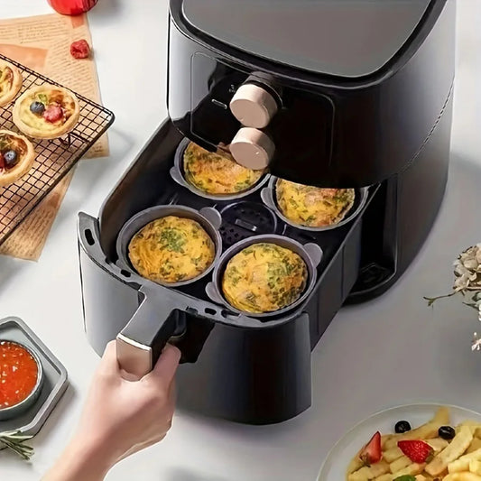 1 peça/4 peças de molde de silicone para fritadeira a ar, copos para cozimento de ovos