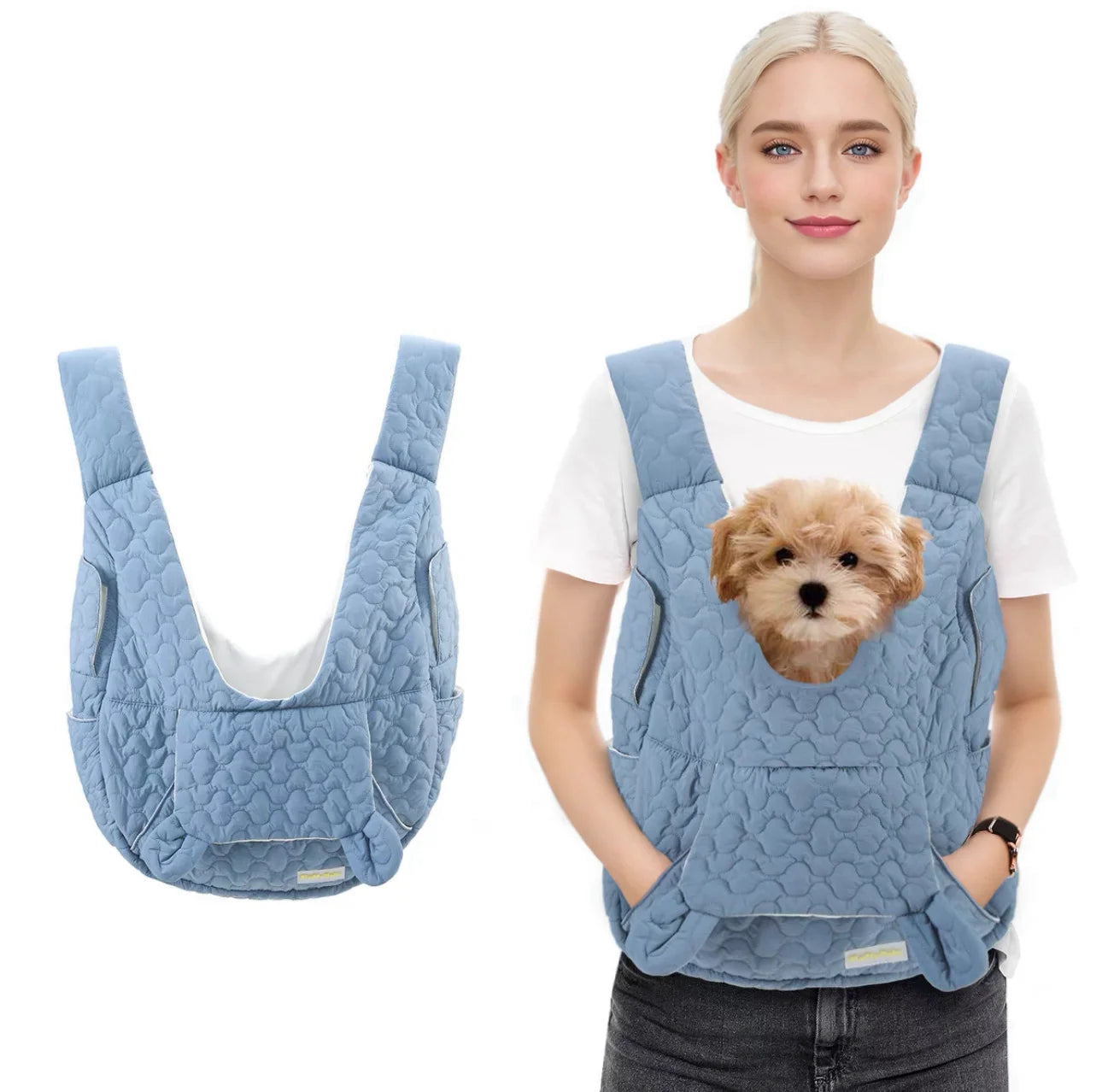 Bolsa de transporte para animais de estimação, mochila de peito extra grande com capacidade para cães e gatos, bolsa para atividades ao ar livre, à prova d'água e resistente ao vento, bolsa portátil para animais de estimação