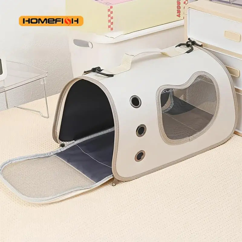 Bolsa de transporte portátil para animais de estimação para cães e gatos pequenos, bolsa dobrável para gatos ao ar livre, bolsa de ombro respirável para gatos, bolsa de transporte para gatinhos