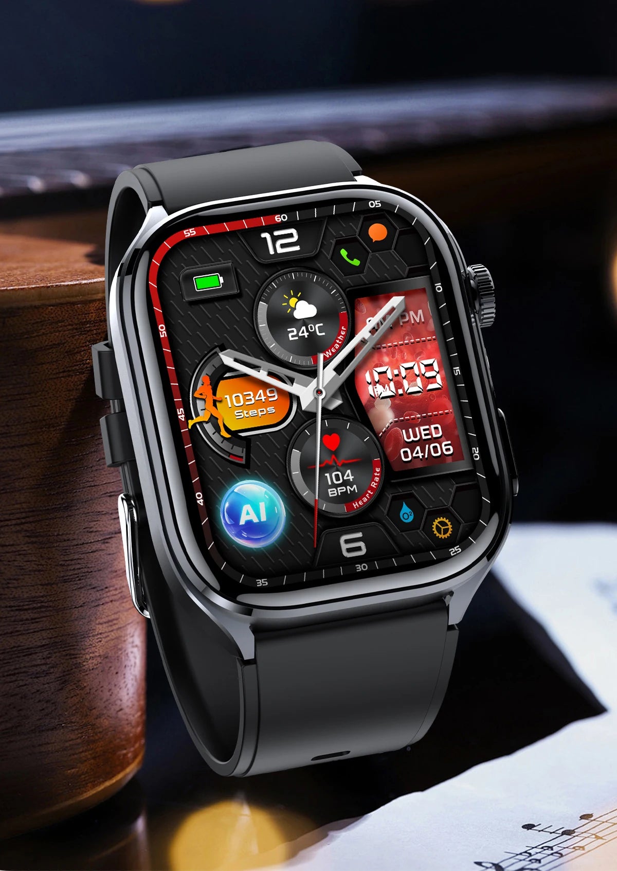 Novo relógio inteligente masculino 2025, pressão arterial, saúde, oxigênio no sangue, ácido úrico, lipídios, rastreador de fitness, relógios Bluetooth, chamada, ECG, smartwatch