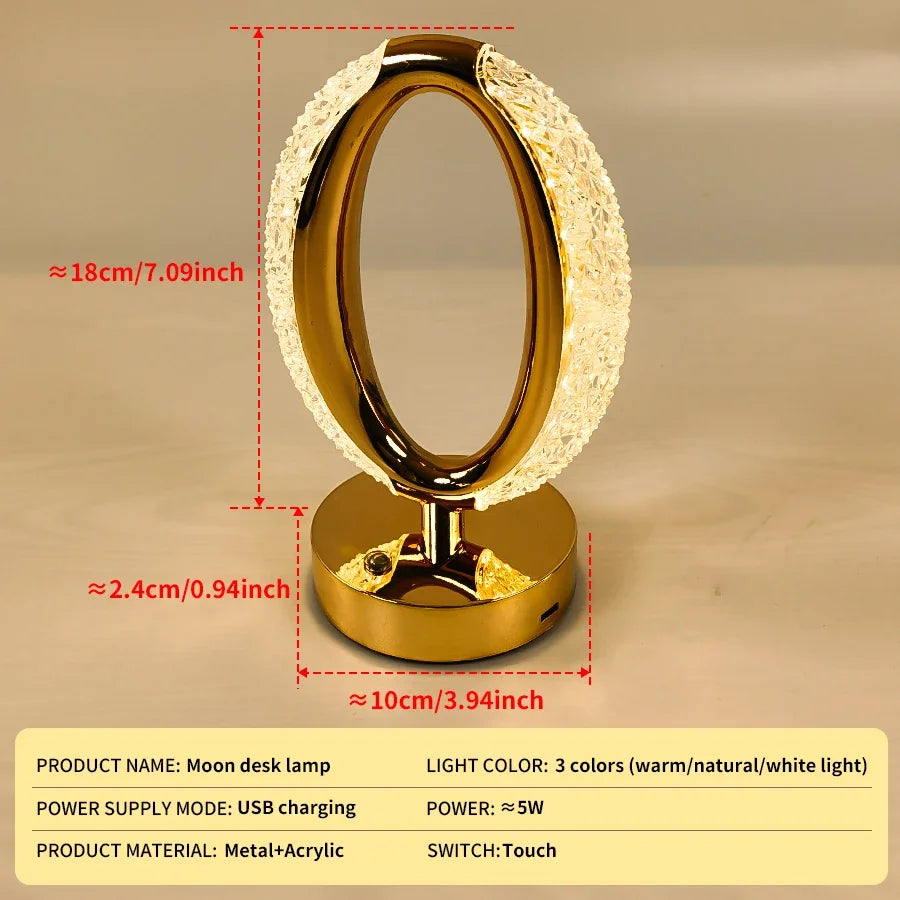 Luminária de mesa com estrela e lua, LED, iluminação decorativa, luz noturna, recarregável por USB, luz de cabeceira, luz noturna com lua e estrela