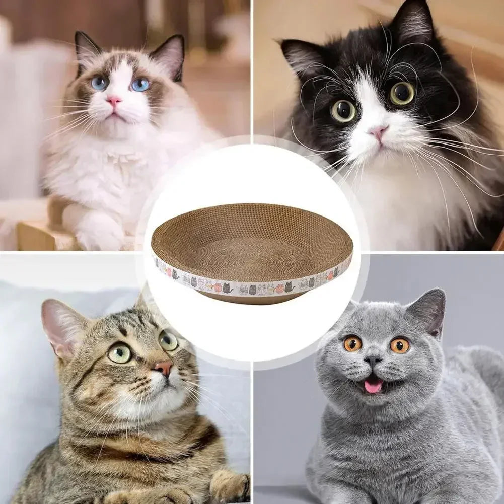 Cat Scratcher Cardboard Cat Scratcher Bed Corrugated Oval Cat Scratch Pad Board Claw Toys for Cats Wear-Resistant Cat Bed Nest