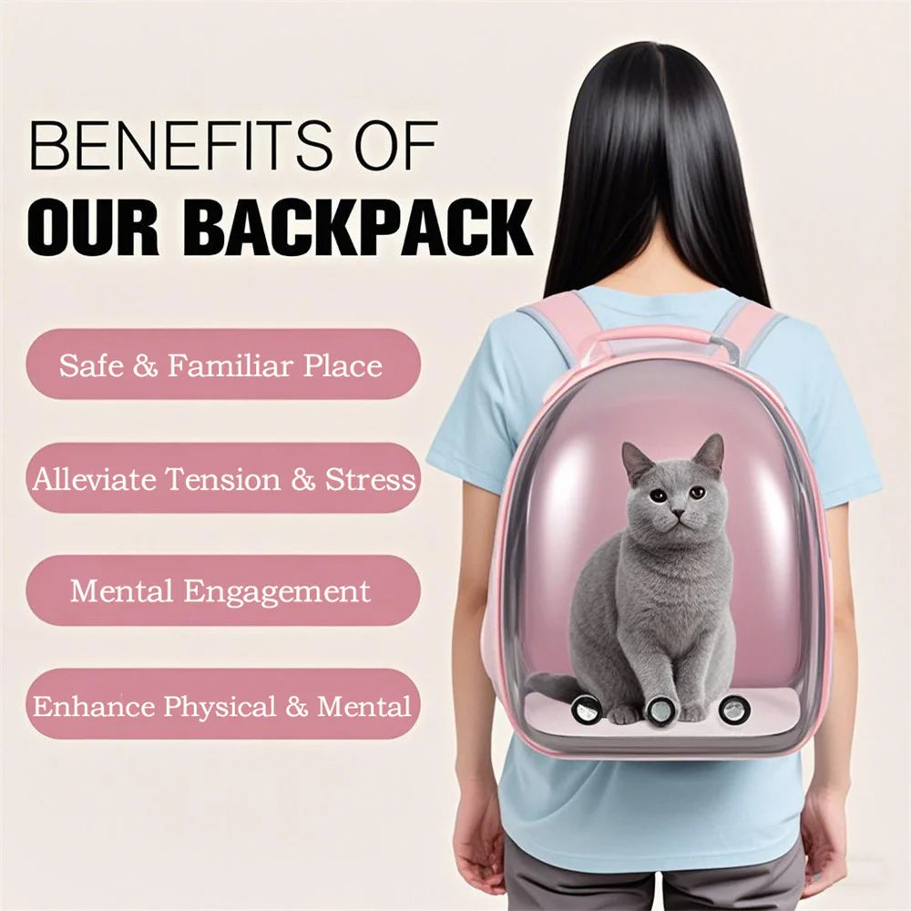 Mochila para transporte de gatos, aprovada pela companhia aérea, para transporte de animais de estimação para gatos pequenos e médios, filhotes, viagens, caminhadas, acampamentos, mochila durável para animais de estimação