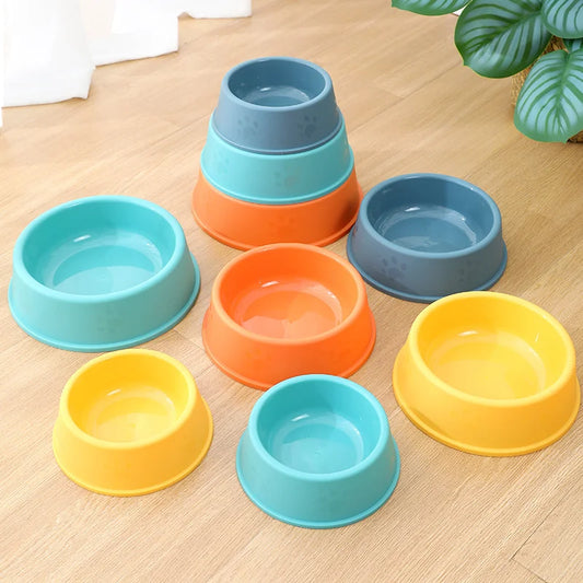 High Quality Pet Feeding Bowls For Cats And Dogs Solid Color Food Water Bowls Easy To Clean Wet & Dry Food Bowls Pet Supplies