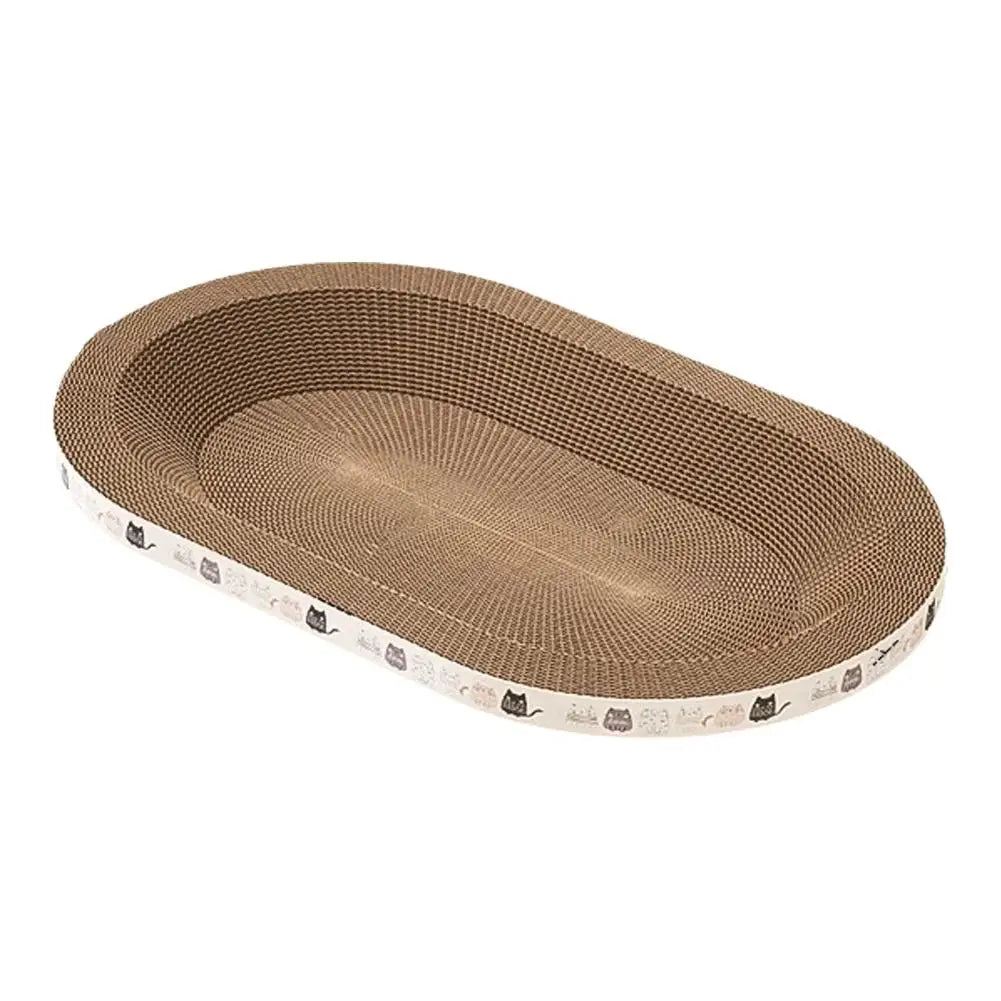 Arranhador ondulado para gatos, redondo, oval, com garras de moagem, resistente ao desgaste, cama para gatos, acessórios para gatos