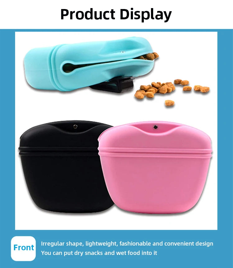 Hot-selling Pet Silicone Dog Food Bag Portable Dog Training Snack Bag Training Snack Bags Dogs Training Fanny Pack Pet Supplies pet shop