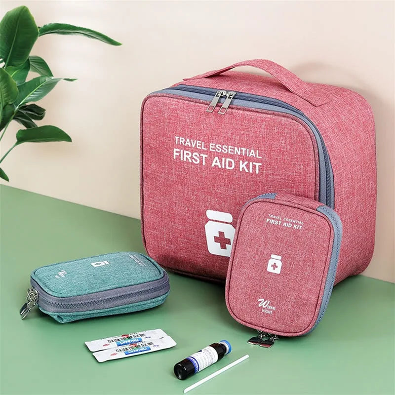 Kit de primeiros socorros para a família, 1 peça, portátil, para viagem, para uso externo, bolsa de armazenamento de medicamentos em camadas, grande capacidade, para uso doméstico
