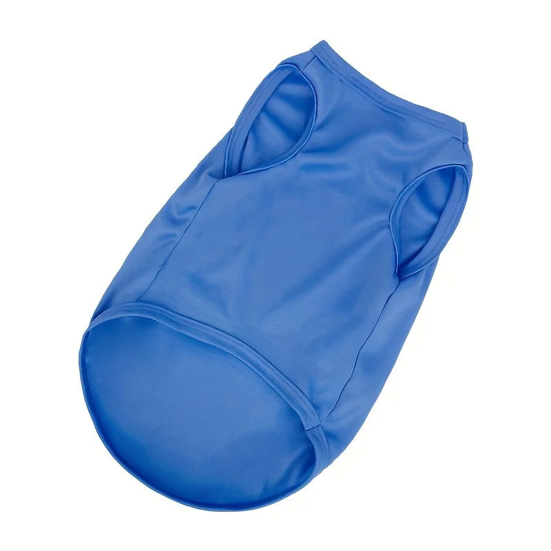 Roupas para animais de estimação de cor sólida, camisa para filhotes, camiseta para cachorro, colete macio e confortável e respirável para cães, roupas de verão para animais de estimação
