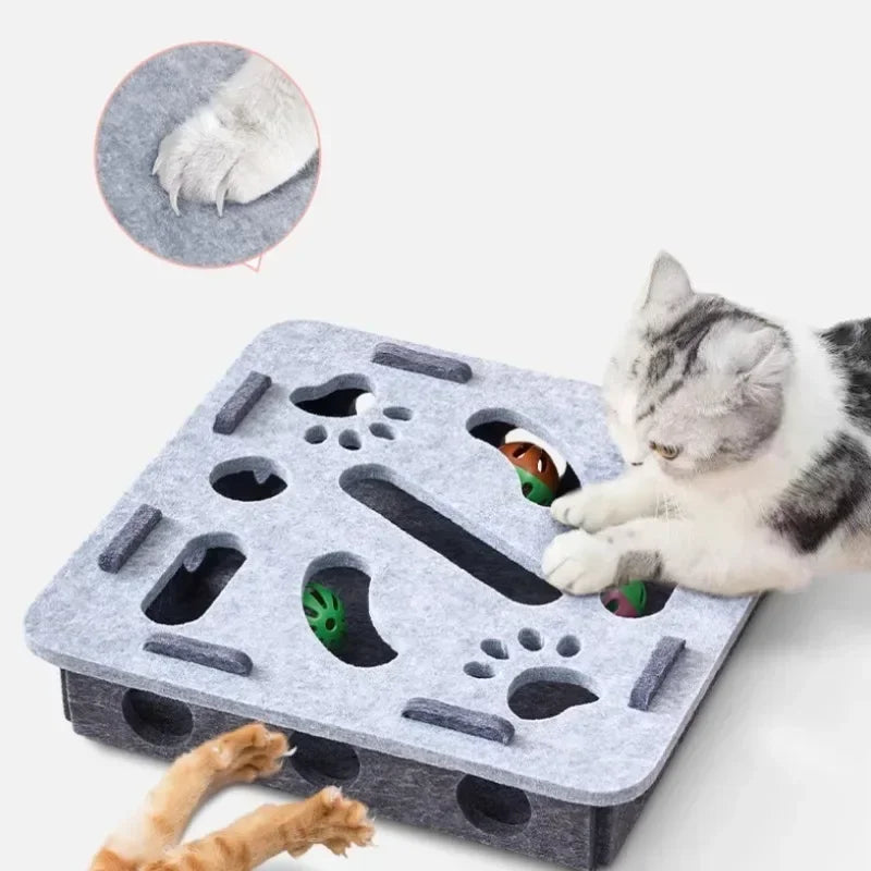 Brinquedos de quebra-cabeça interativos para gatos - Caixa de labirinto com estimulação mental e jogos sensoriais para gatinhos que vivem em ambientes internos | Quebra-cabeças divertido para gatos inteligentes
