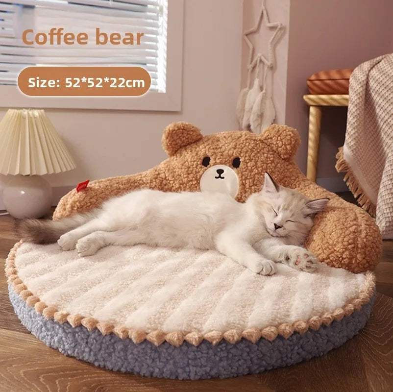 Soft Cat Bed, Winter Cartoon Pet Bed, Cat Sleeping Bed, Pet Rest Products, Small Dog Mat, Warm Pet Mat Лежанка Для Кошек