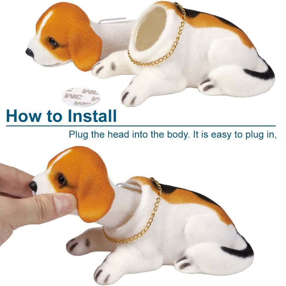 Doll Nodding Dog Shaking Head Resin Simulation Car Dog Toy Dashboard Decoration Car Ornament Cute Car Accessories Girls Women