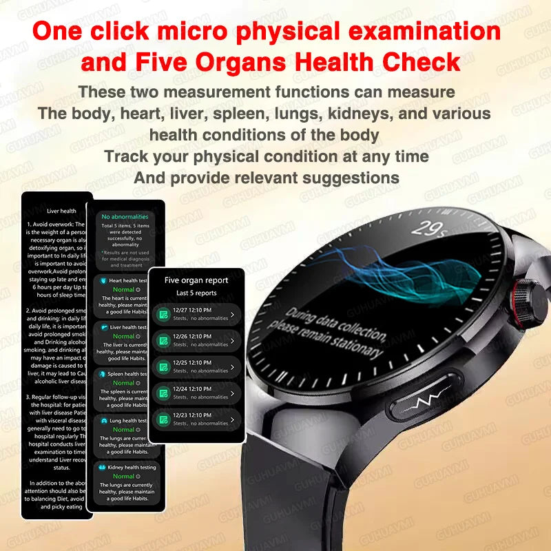 2025 para HUAWEI Precise ECG + PPG Ácido Úrico HD Smart Watch Masculino Lipídios no Sangue Frequência Cardíaca Pressão Arterial Esporte Chamada Saúde Smartwatch
