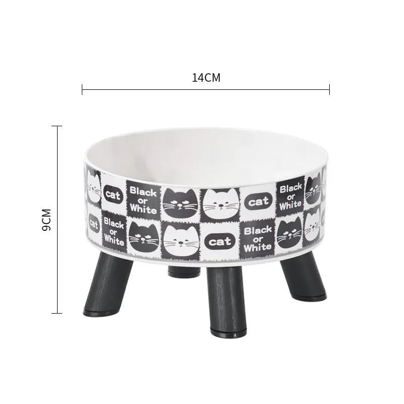 Tigela para animais de estimação antiderrapante, quatro cantos, grande capacidade, tigela de arroz para cães, anticervical, gato, animal de estimação, única