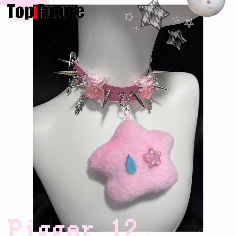 Mulheres Y2K Garota sangrenta punk Harajuku Gótico Lolita doente ferido colar curto Halloween cosplay adereços subcultura Gargantilhas Gargantilha