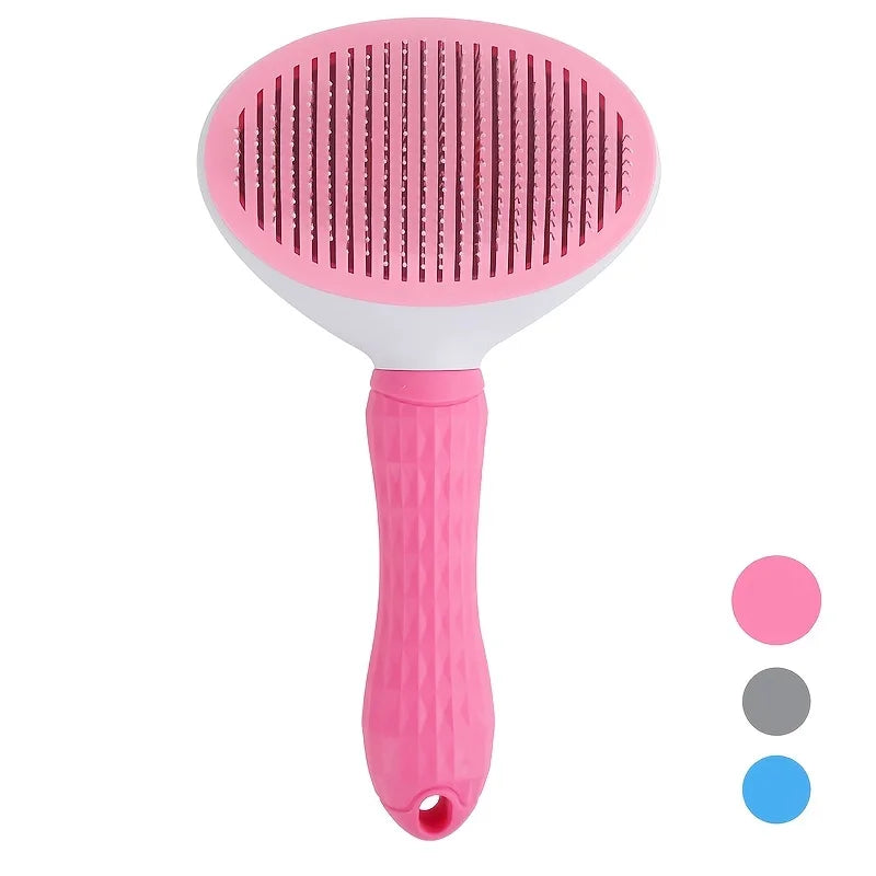 Pente de remoção de pelos de animais de estimação com um clique para limpeza sem esforço de cães e gatos - Escova flutuante para remoção de pelos com função automática