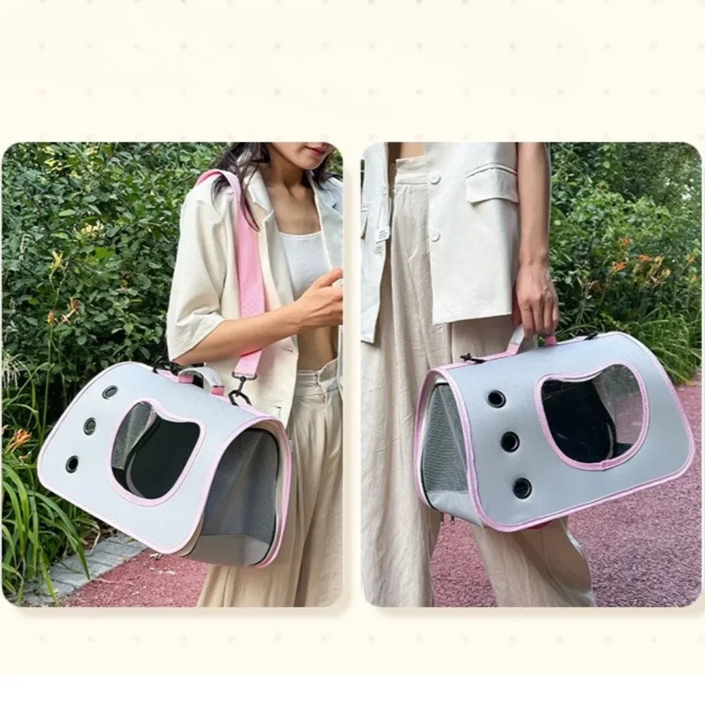 Bolsa de transporte portátil para gatos, bolsa dobrável para gatos, bolsa de ombro respirável para cães pequenos, gatos, bolsa de transporte para cães e gatos