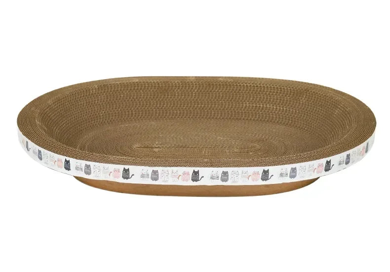 Arranhador ondulado para gatos, redondo, oval, com garras de moagem, resistente ao desgaste, cama para gatos, acessórios para gatos