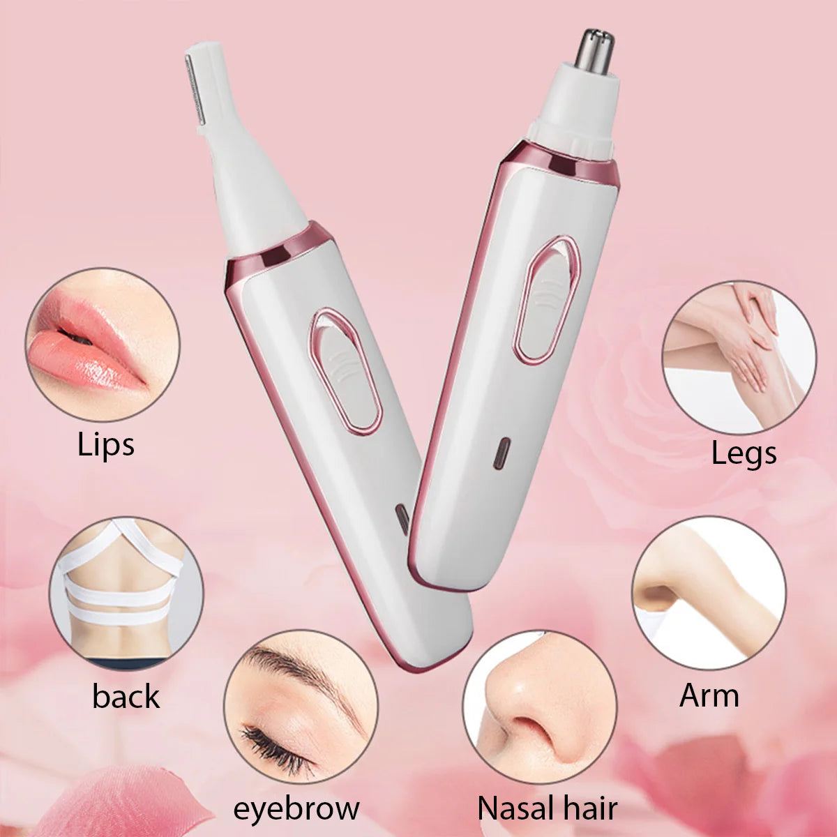 Depilador elétrico 4 em 1 para mulheres, aparelho depilador para braços e pernas, aparador de sobrancelhas sem dor e sem fio, navalha para mulheres, carregamento USB