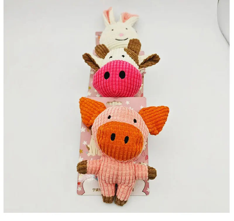 Brinquedo de pelúcia para cachorro, resistente a mordidas, com som estridente, para cães pequenos e grandes, filhotes de estimação, acessórios de treinamento, formato de animais fofos