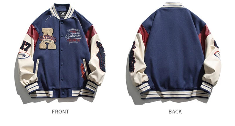 Jaqueta de beisebol masculina 2024, casual, com bordado, uniforme de beisebol, outono, jaqueta para atividades ao ar livre, casaco casual anti-vento, roupas masculinas
