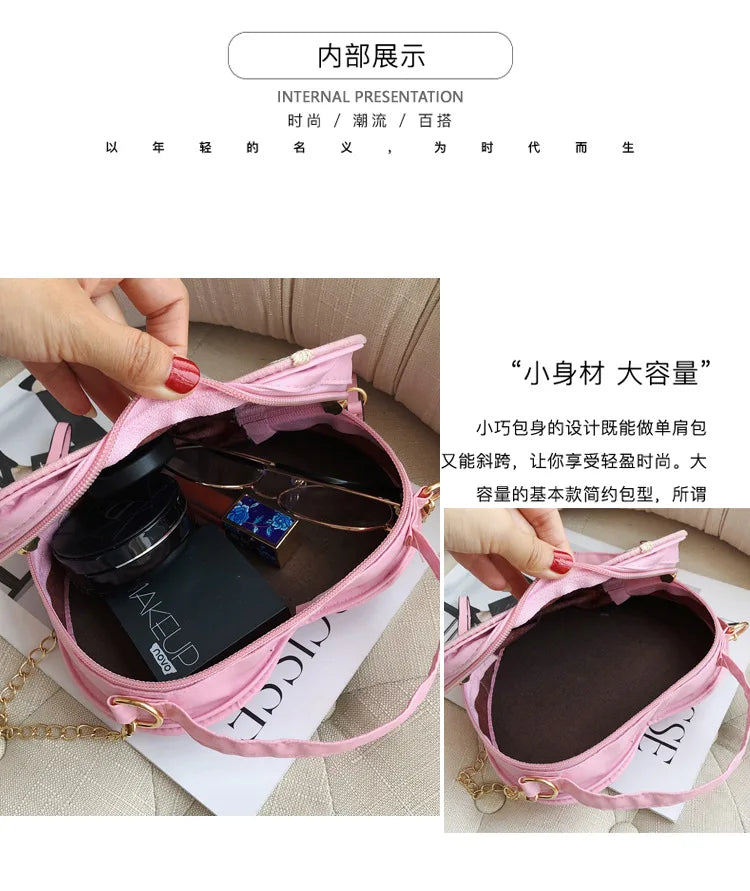 Bolsas redondas de renda doce de couro PU de alta qualidade para mulheres, bolsas crossbody para mulheres 2025, pequena corrente de flores frescas, ombro