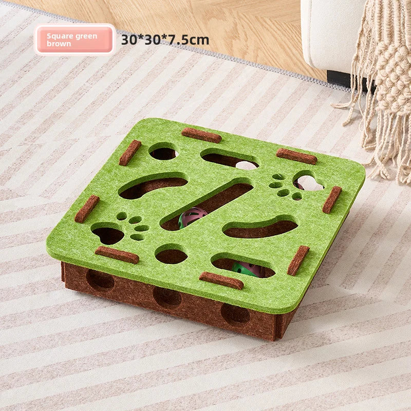 Brinquedos para gatos de estimação, caixa de quebra-cabeça de feltro, exercício interativo, jogo de caça para gatos domésticos, acessórios esportivos e entretenimento