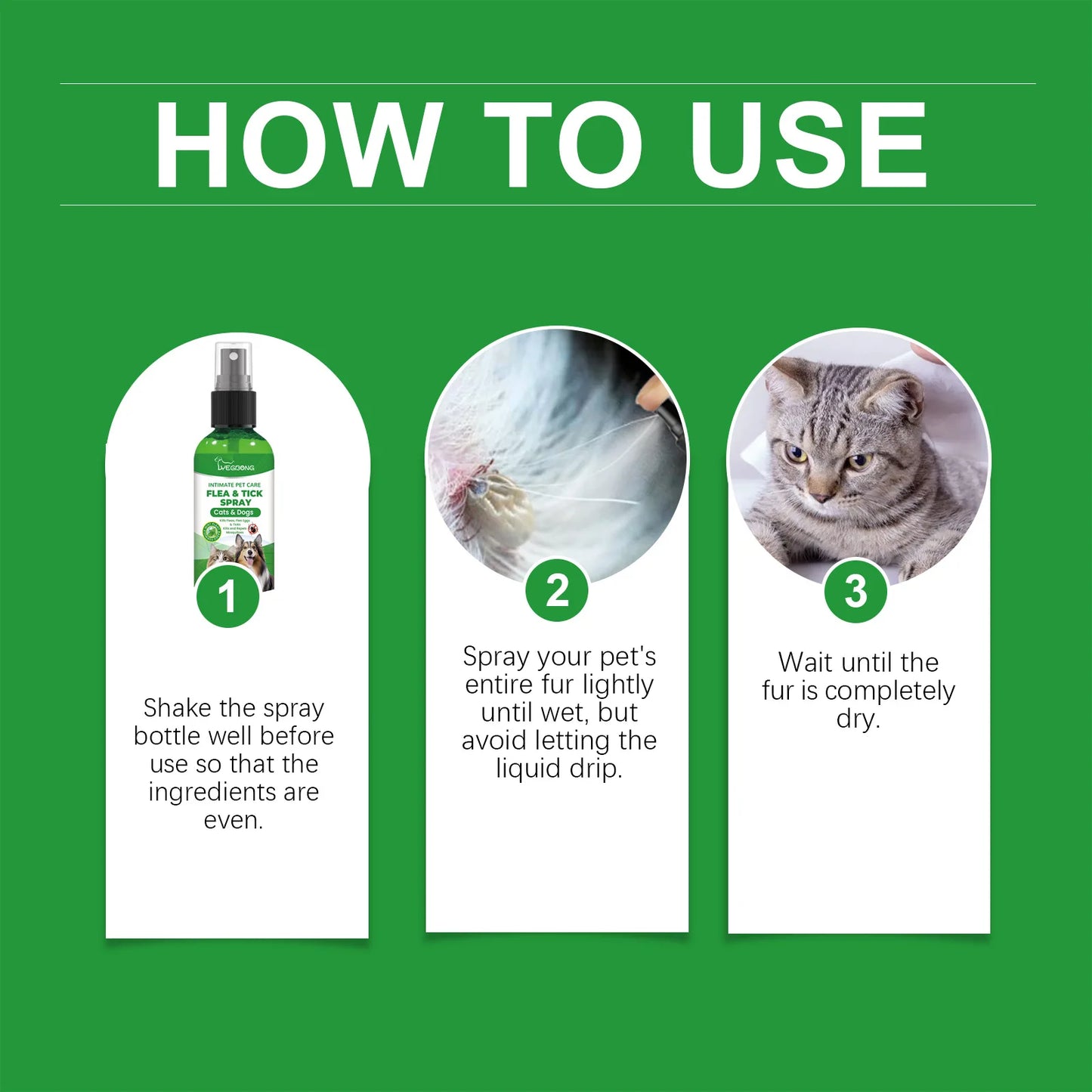 Spray removedor de ácaros para gatos e cães, mata pulgas, alivia coceira, remove carrapatos, tratamentos para alergia em gatos, spray anti-piolhos e insetos para cuidados com a pele de animais de estimação