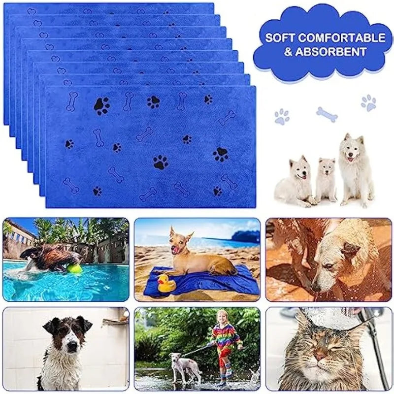 Toalha de microfibra de secagem rápida para cães, 1 peça, absorvente, produto para banho de animais de estimação, toalha de banho de secagem rápida, pano de limpeza de carro, suprimentos para animais de estimação