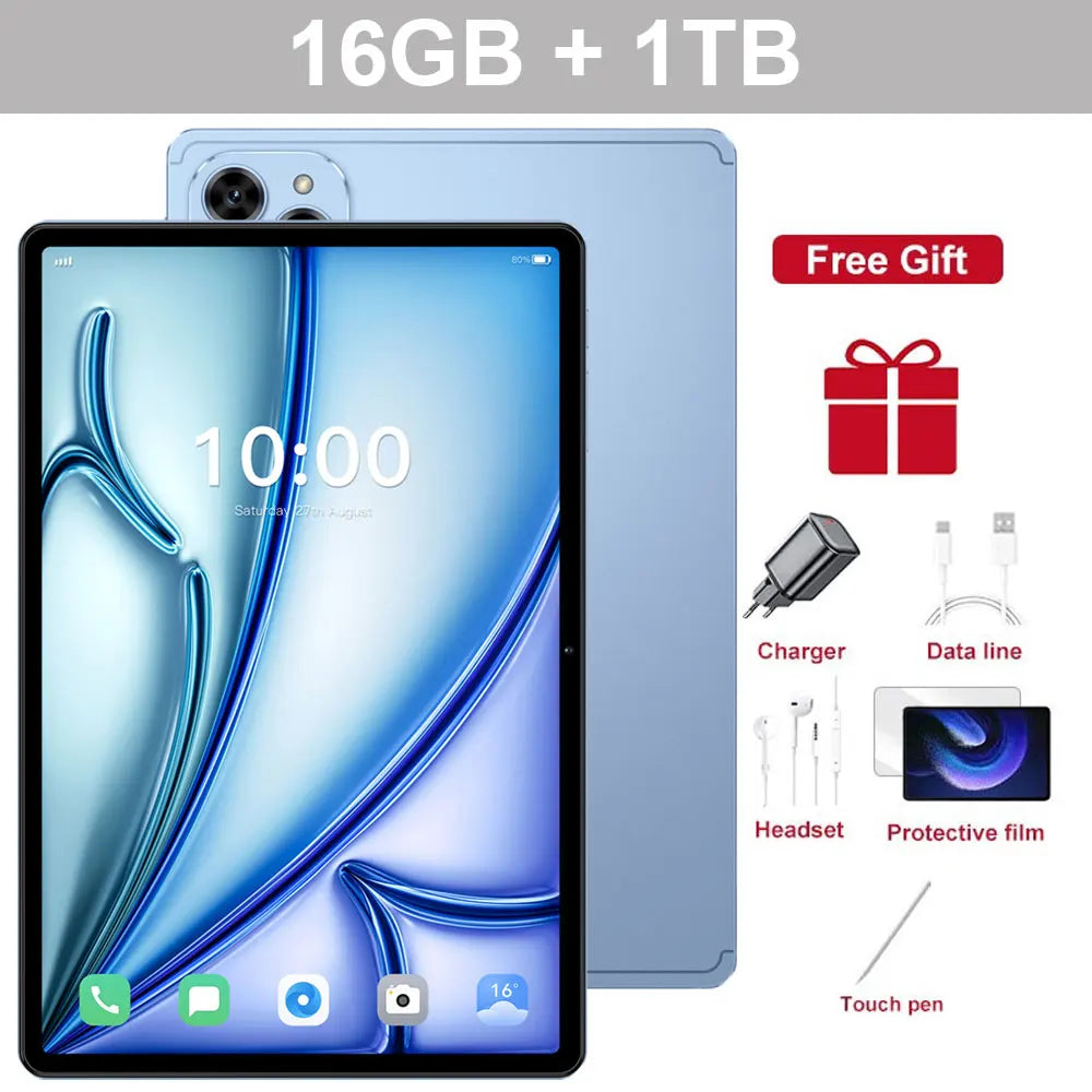 Tablet PC Pad 7SPro 10.1" Original 5G Dual SIM Tablets Tab Android 15 22GB + 2TB 10000mAh Com teclado Laptop Para Crianças