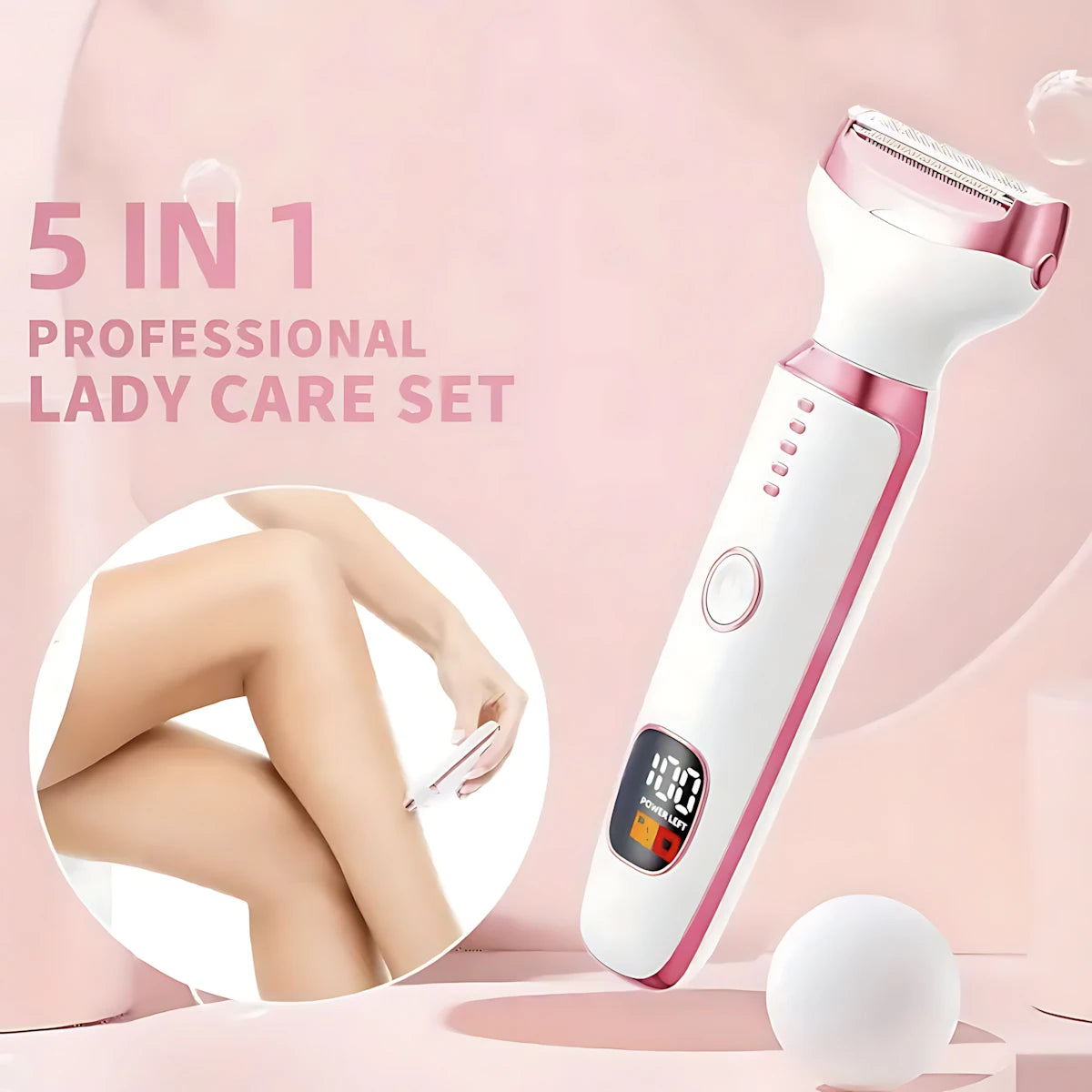 Depilador feminino, aparador, barbeador elétrico para mulheres, virilha, axila, braço, perna, biquíni, barbeador, bateria de lítio recarregável, kit de higiene