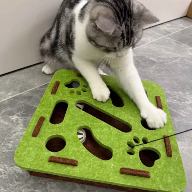 Brinquedos de quebra-cabeça interativos para gatos - Caixa de labirinto com estimulação mental e jogos sensoriais para gatinhos que vivem em ambientes internos | Quebra-cabeças divertido para gatos inteligentes
