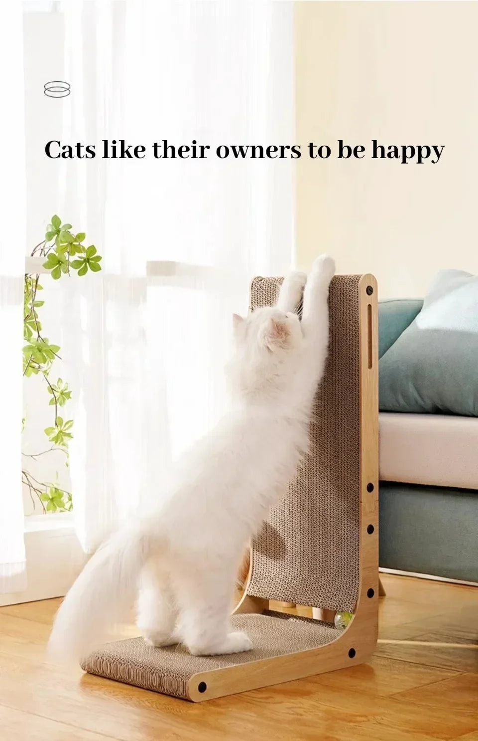L-shaped Cat Scratching Board Vertical Pet Cat Scratching Post Wooden Wear-resistant and Scratch-resistant Grinding Claw Toys