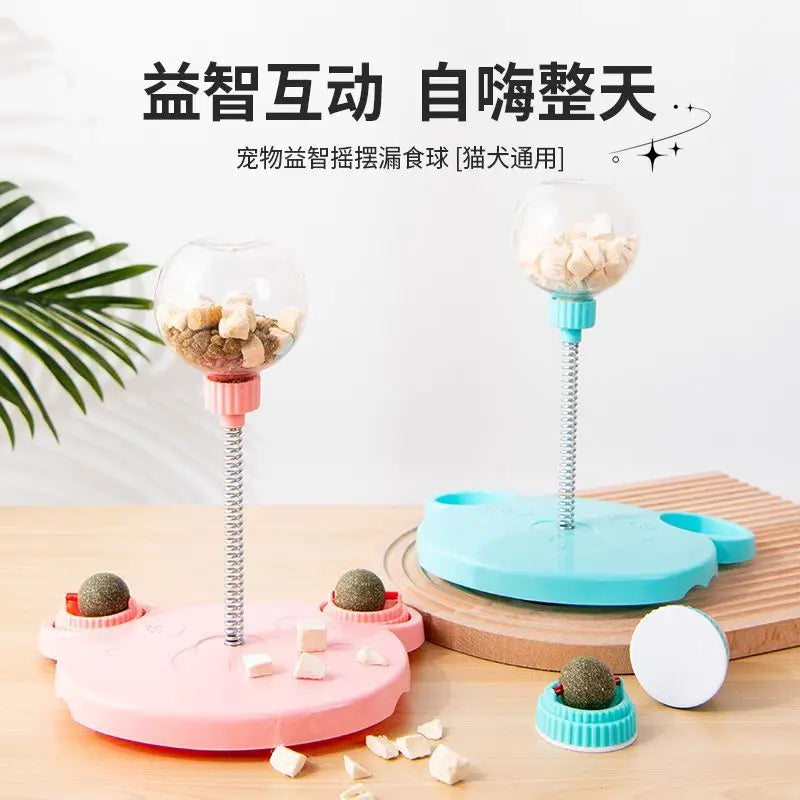 Dog Swing Feeder Ball Self-Entertainment Gadget, Shake & Feed Toy for Teddy, Bichon, Pomeranian & Other Pets