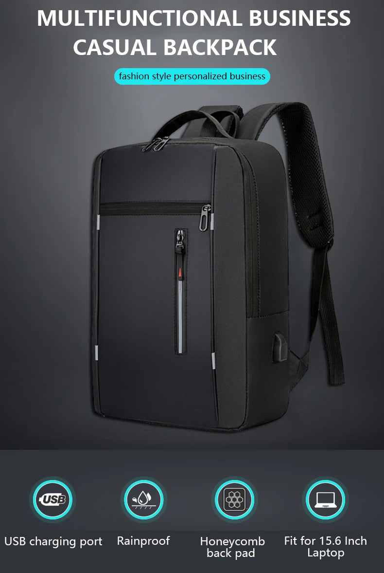 Mochilas escolares masculinas à prova d'água para laptop, mochilas escolares com entrada USB de 15,6 polegadas, mochilas de grande capacidade para homens